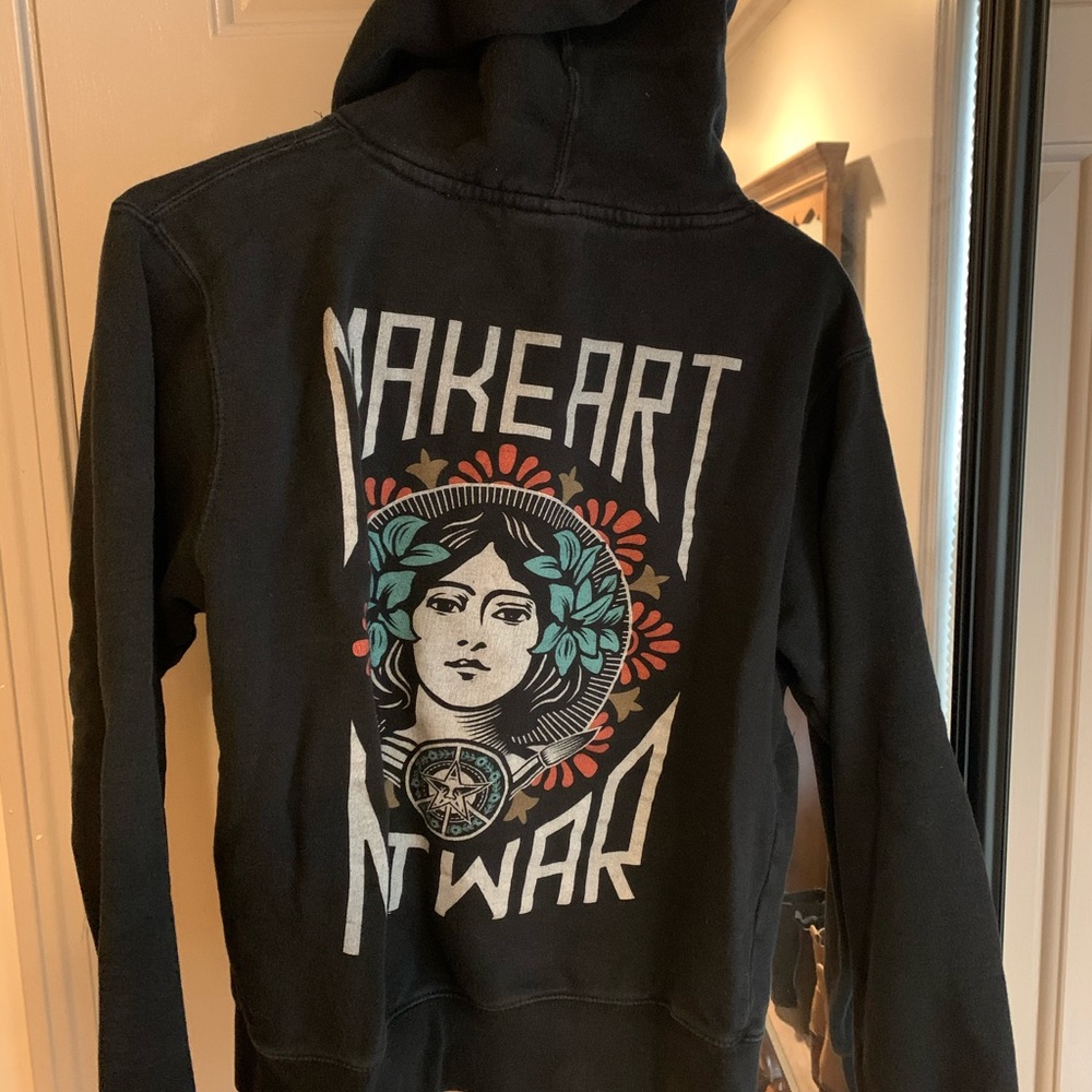 Obey Make Art Not War Black Hoodie Sz M